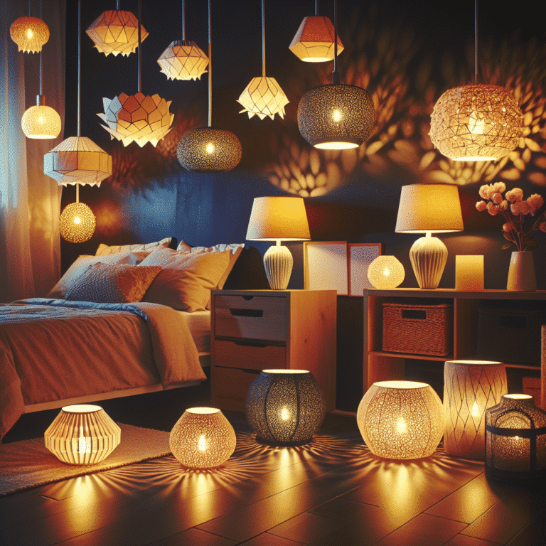 DIY luminárias para quarto compacto