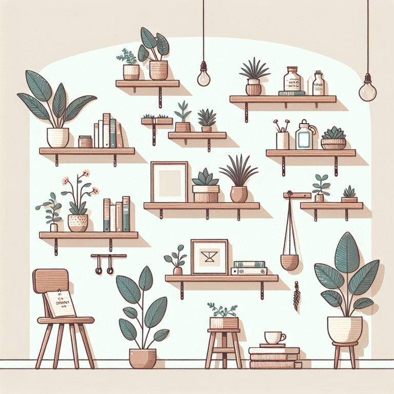 estantes suspensas para aproveitar paredes