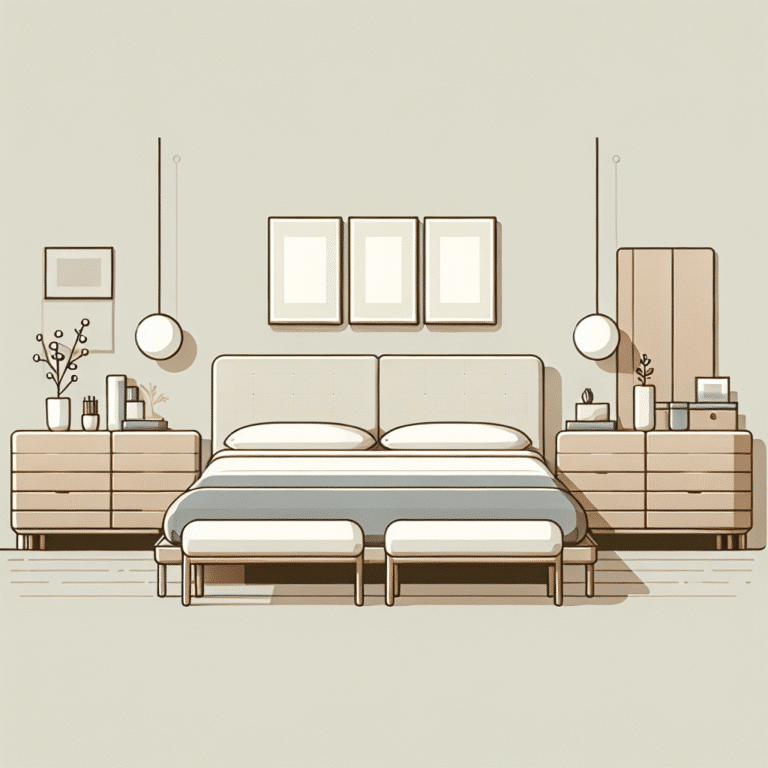 organização de quarto para casal minimalista