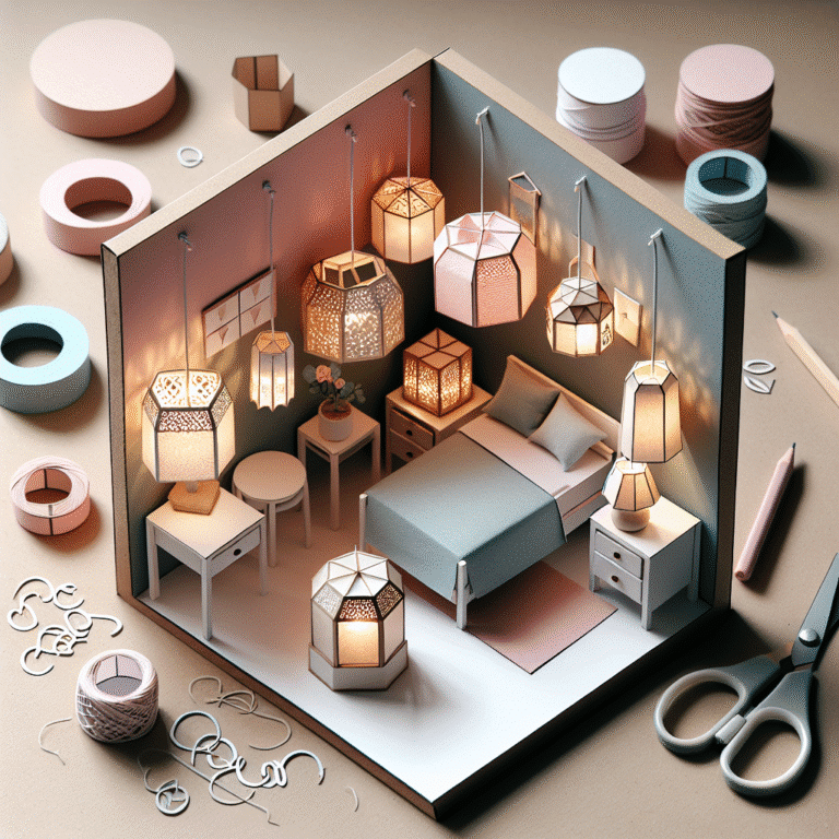 DIY luminárias para quarto compacto